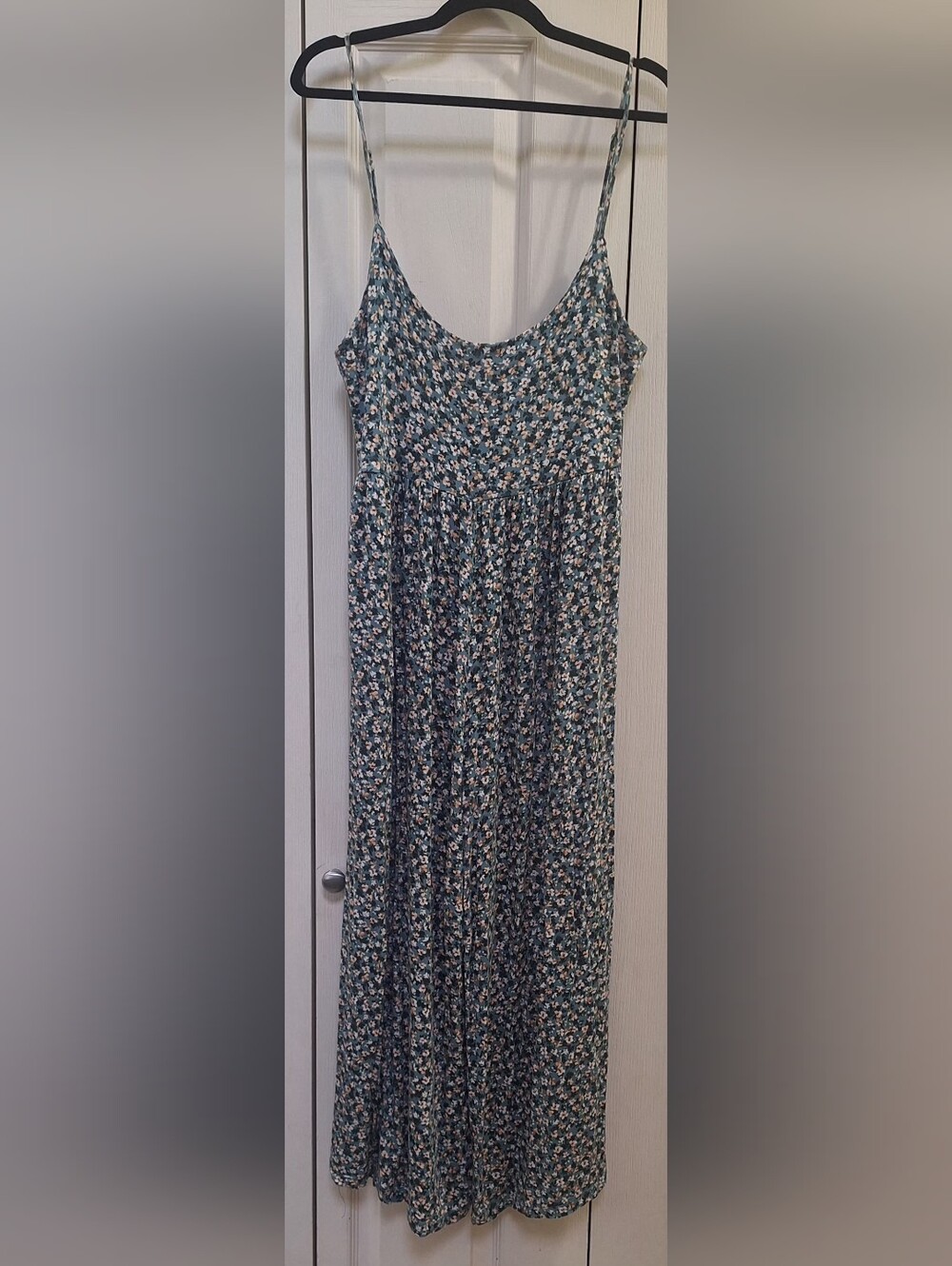 XL Green Floral Spaghetti-Strap Jumpsuit